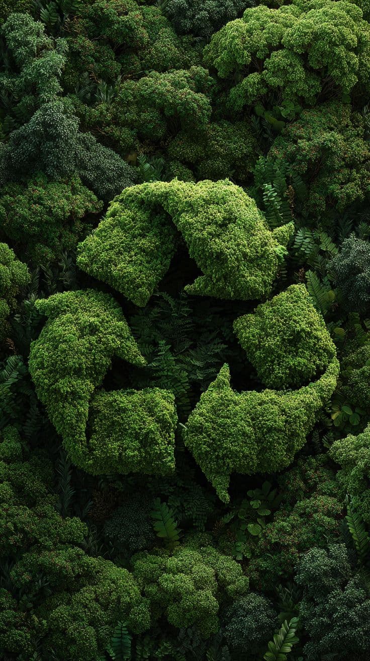 Symbole recyclage dans une forêt